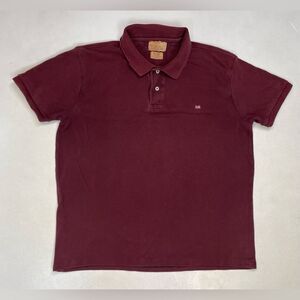 Polo Jeans Co Ralph Lauren Polo Shirt Men Slim Fit XL Maroon Red Flag Logo